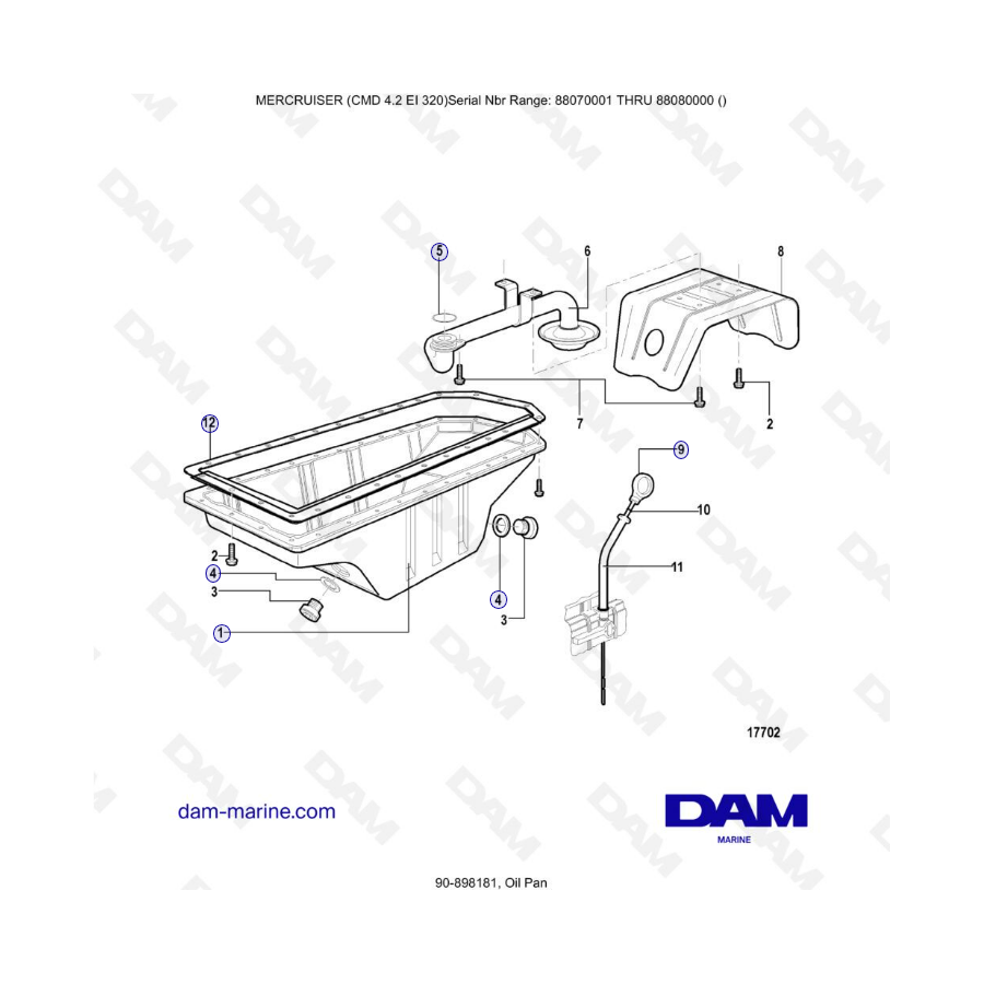 MERCRUISER CMD 4.2 EI 320 - Cárter de aceite 