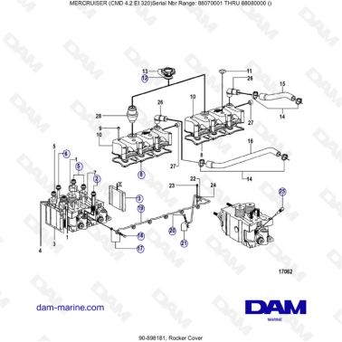 MERCRUISER CMD 4.2 EI 320 - Rocker cover