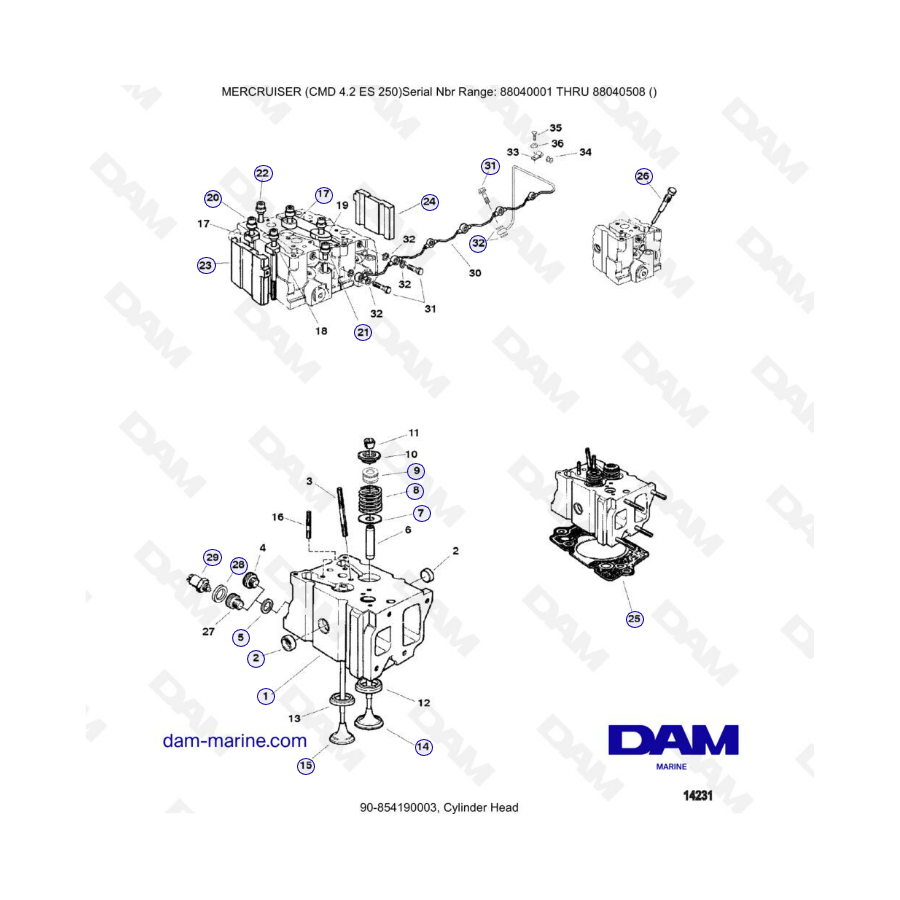 MERCRUISER CMD 4.2 ES 250 - Cylinder Head