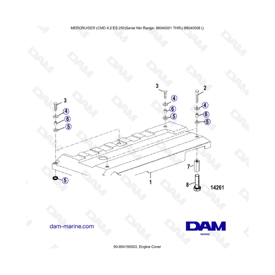 MERCRUISER CMD 4.2 ES 250 - Tapa del motor