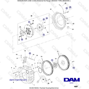 MERCRUISER CMD 4.2 ES 250 - Flywheel housing (sterndrive)