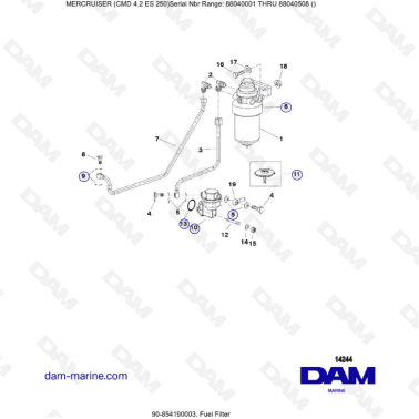 MERCRUISER CMD 4.2 ES 250 - Fuel filter