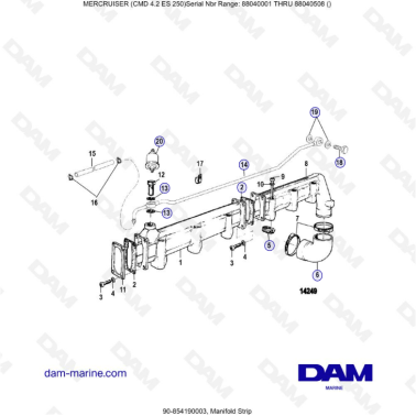 MERCRUISER CMD 4.2 ES 250 - Manifold strip