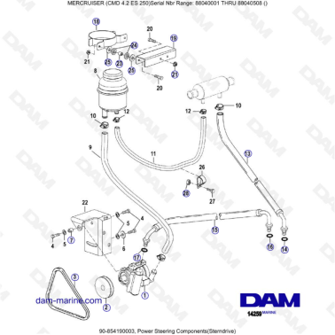 MERCRUISER CMD 4.2 ES 250 - Power steering components (sterndrive)