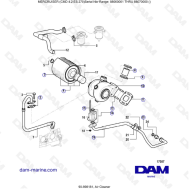 MERCRUISER CMD 4.2 ES 270 - Air cleaner