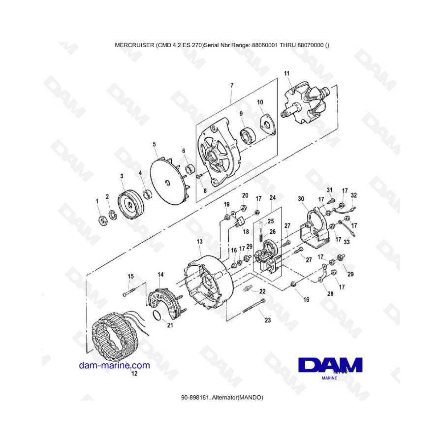 MERCRUISER CMD 4.2 ES 270 - Alternador (MANDO)