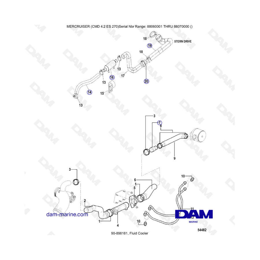 MERCRUISER CMD 4.2 ES 270 - Fluid cooler