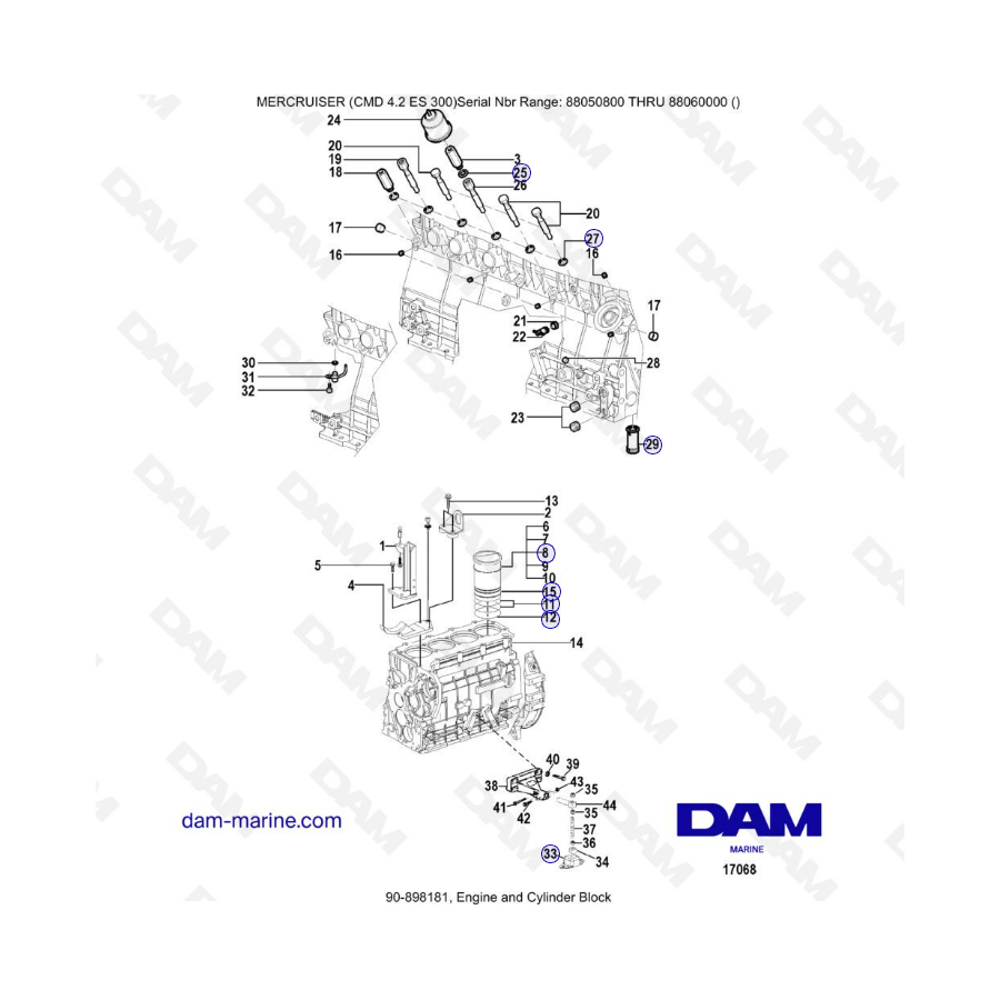 MERCRUISER CMD 4.2 ES 300 - Engine & cylinder block