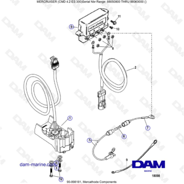 MERCRUISER CMD 4.2 ES 300 - Mercathode Components