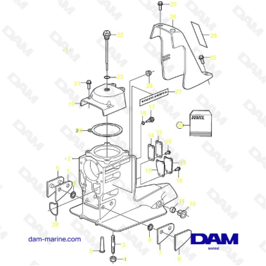 Exploded view of the top of...