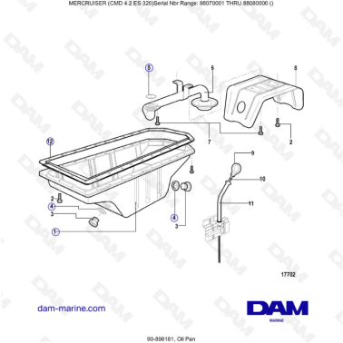 MERCRUISER CMD 4.2 ES 320 - Oil pan