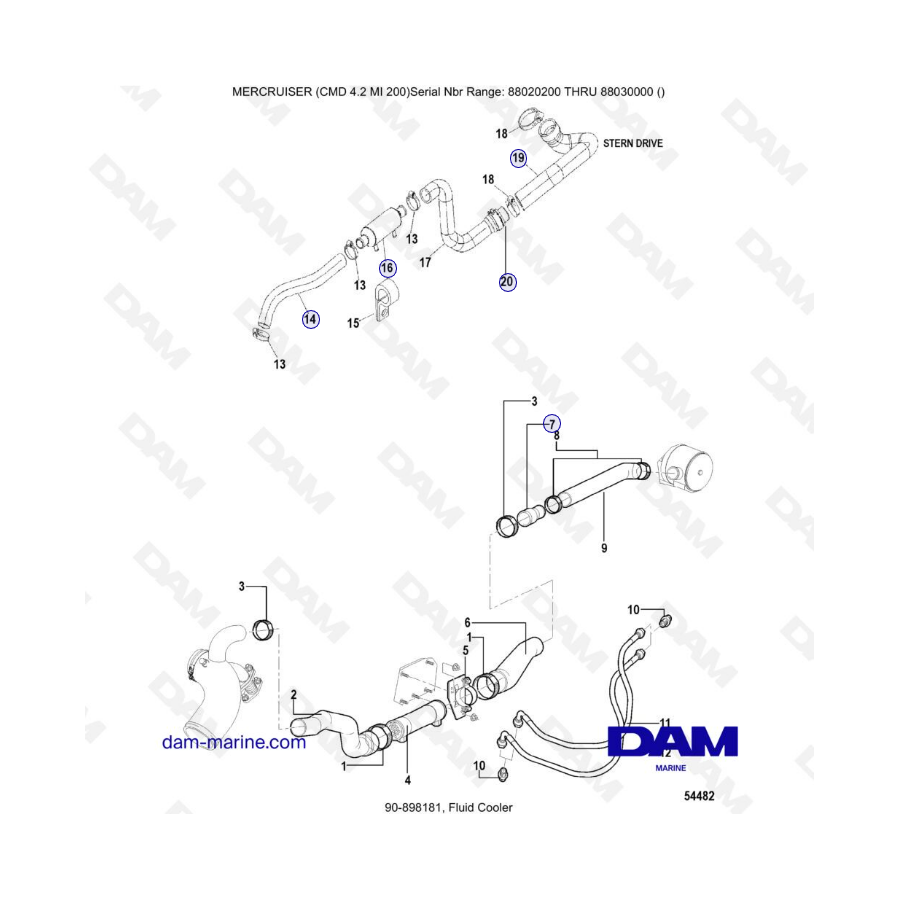 MERCRUISER CMD 4.2 MI 200 - fluid cooler