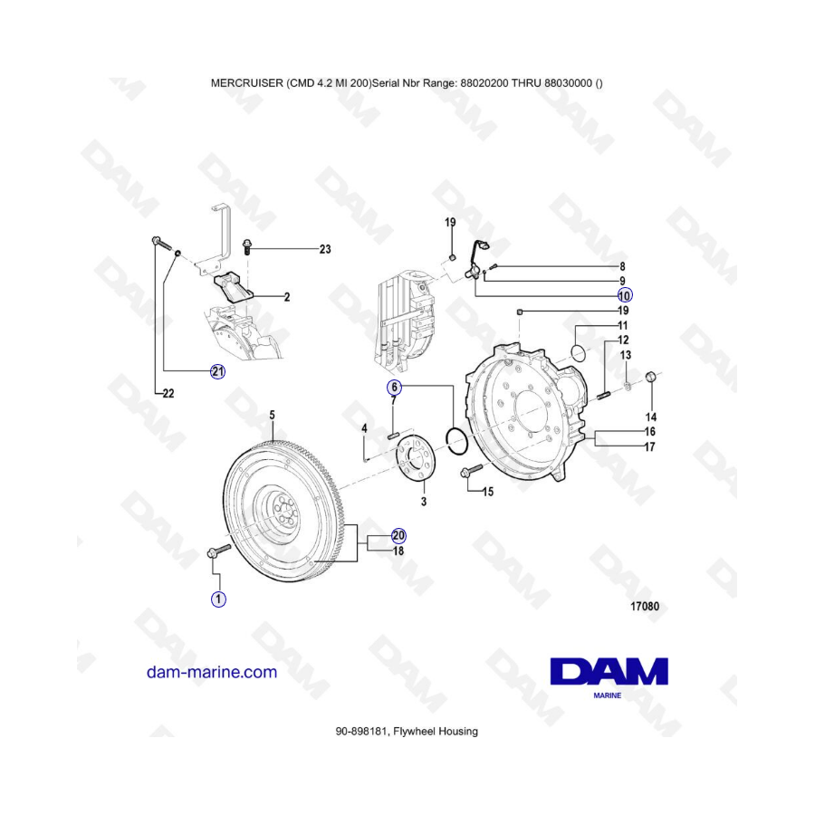 MERCRUISER CMD 4.2 MI 200 - Flywheel housing