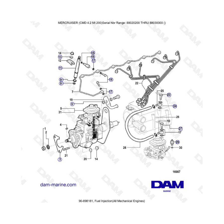MERCRUISER CMD 4.2 MI 200 - Fuel injection (meca)