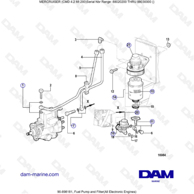 MERCRUISER CMD 4.2 MI 200 - Fuel pump & filter