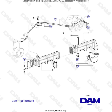MERCRUISER CMD 4.2 MI 200 - Manifold strip