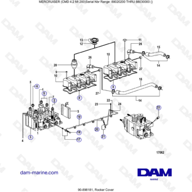 MERCRUISER CMD 4.2 MI 200 - Rocker cover