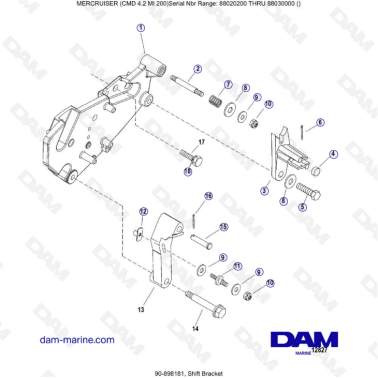 MERCRUISER CMD 4.2 MI 200 - Shift bracket