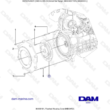 MERCRUISER CMD 4.2 MI 230 - Flywheel housing cover (inboard)