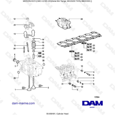 MERCRUISER CMD 4.2 MS 200 - Cylinder head