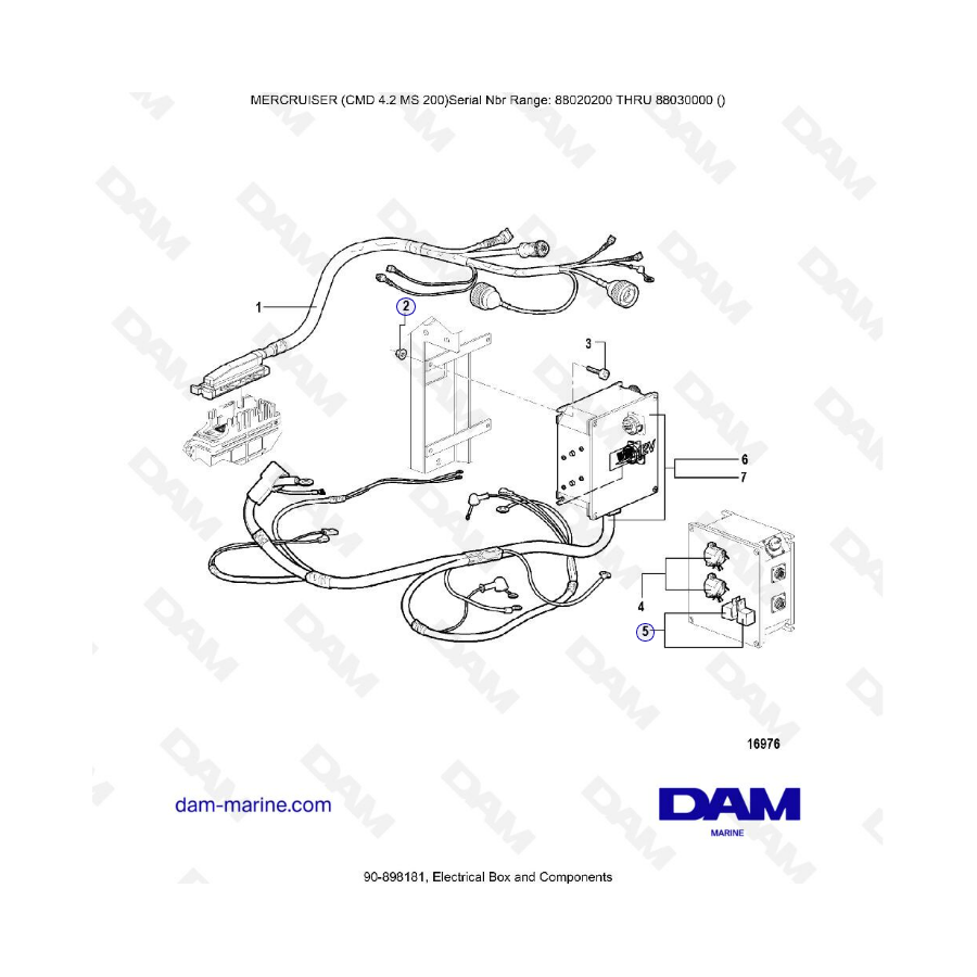 MERCRUISER CMD 4.2 MS 200 - Caja eléctrica y componentes