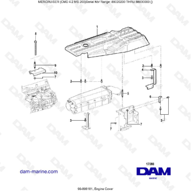 MERCRUISER CMD 4.2 MS 200 - Engine cover