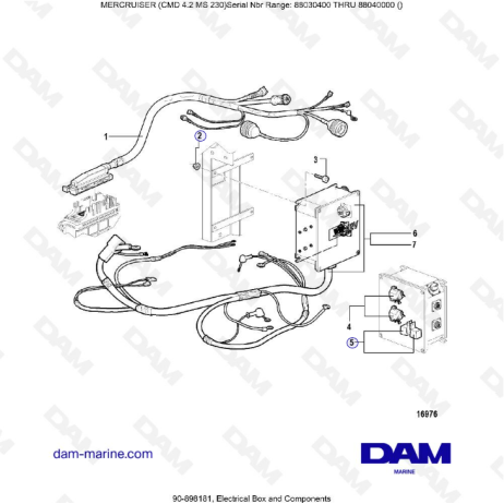 MERCRUISER CMD 4.2 MS 230 - Electrical box & components
