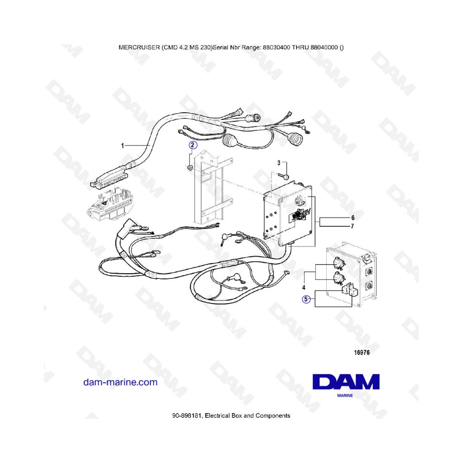 MERCRUISER CMD 4.2 MS 230 - Electrical box & components