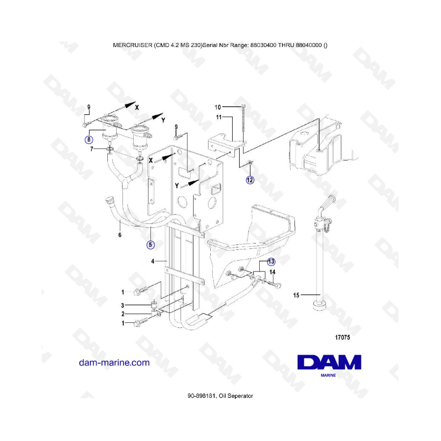 MERCRUISER CMD 4.2 MS 230 - Separador de aceite