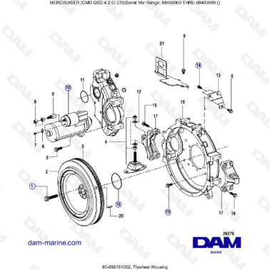 MERCRUISER CMD QSD 4.2 EI 270 - Flywheel housing
