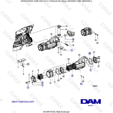 MERCRUISER CMD QSD 4.2 EI 270 - Heat exchanger