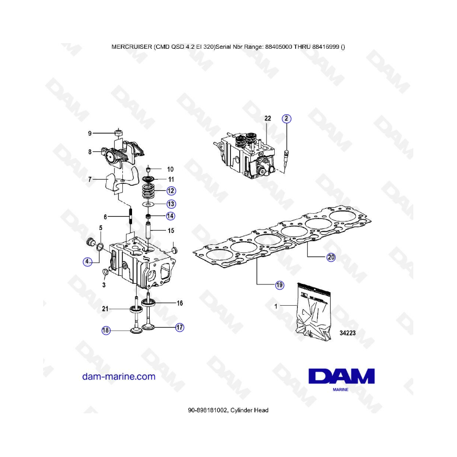MERCRUISER CMD QSD 4.2 EI 320 - Cylinder Head