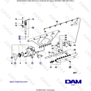 MERCRUISER CMD QSD 4.2 EI 320 - Fuel system