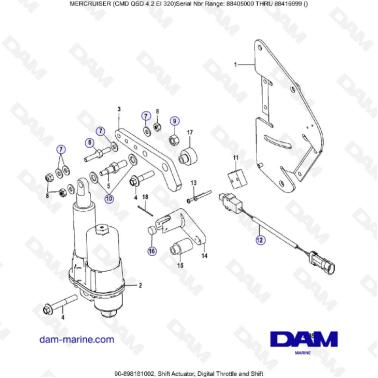 MERCRUISER CMD QSD 4.2 EI 320 - Shift actuator, digital throttle & shift