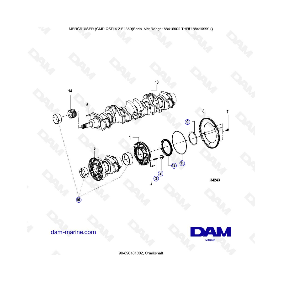 MERCRUISER CMD QSD 4.2 EI 350 - Cigüeñal