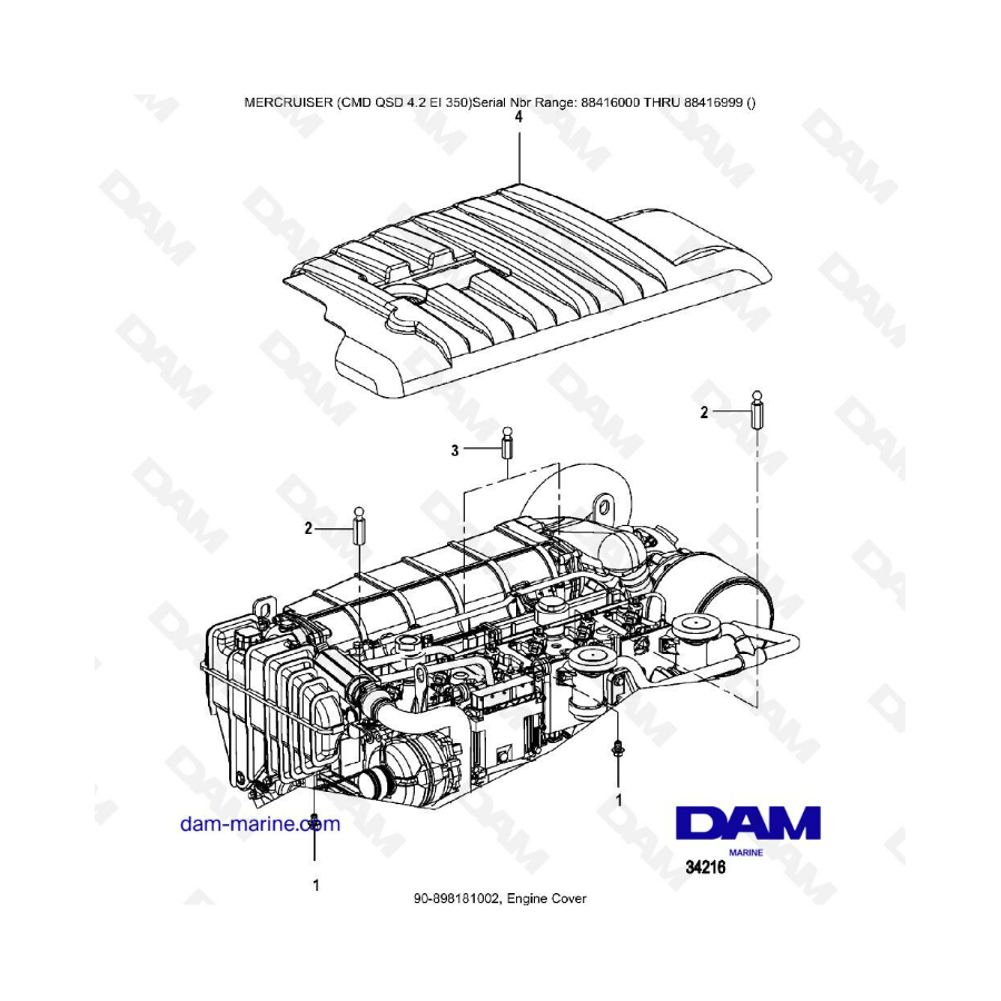 MERCRUISER CMD QSD 4.2 EI 350 - Engine cover MERCRUISER CMD QSD 4.2 EI 350 - Engine cover