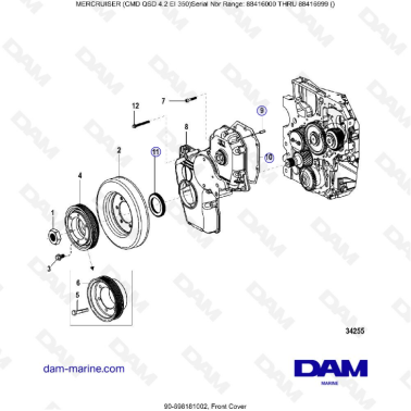 MERCRUISER CMD QSD 4.2 EI 350 - Front cover