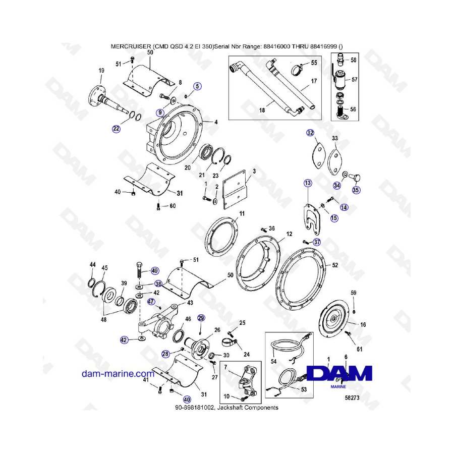 MERCRUISER CMD QSD 4.2 EI 350 - Jackshaft components