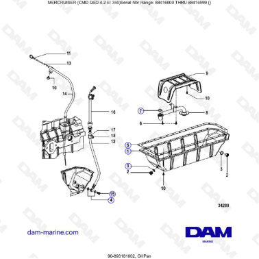 MERCRUISER CMD QSD 4.2 EI 350 - Oil pan