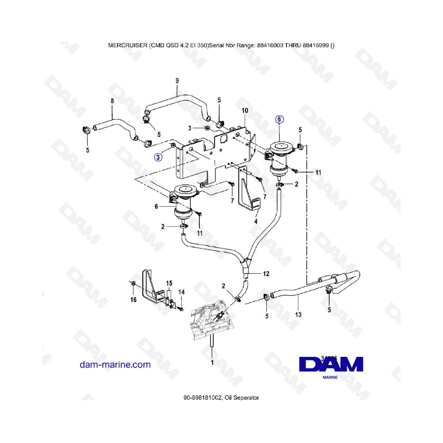 MERCRUISER CMD QSD 4.2 EI 350 - Separador de aceite