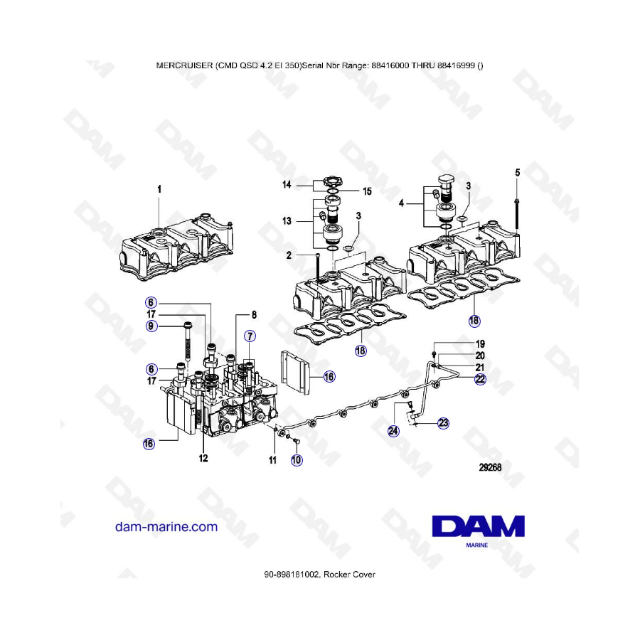 MERCRUISER CMD QSD 4.2 EI 350 - Rocker cover
