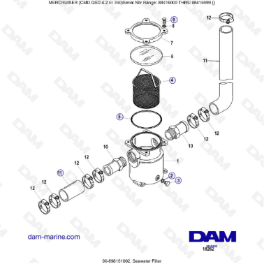 MERCRUISER CMD QSD 4.2 EI 350 - Seawater filter