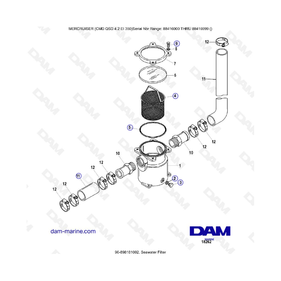 MERCRUISER CMD QSD 4.2 EI 350 - Seawater filter