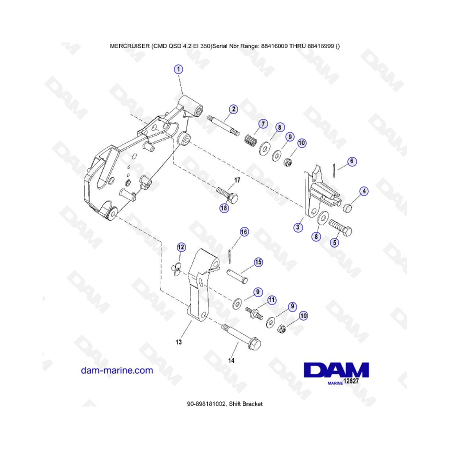 MERCRUISER CMD QSD 4.2 EI 350 - Shift bracket