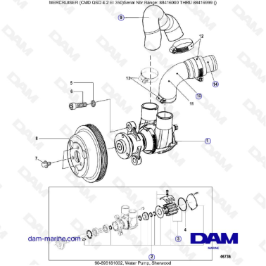 MERCRUISER CMD QSD 4.2 EI 350 - Water pump sherwood