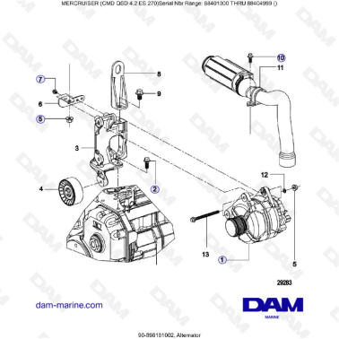 MERCRUISER CMD QSD 4.2 ES 270 - Alternator