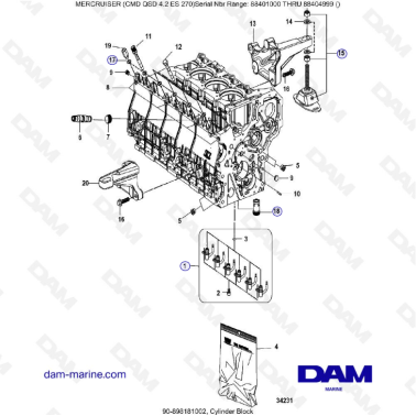 MERCRUISER CMD QSD 4.2 ES 270 - Cylinder block