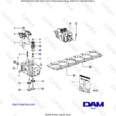 MERCRUISER CMD QSD 4.2 ES 270 - Cylinder head