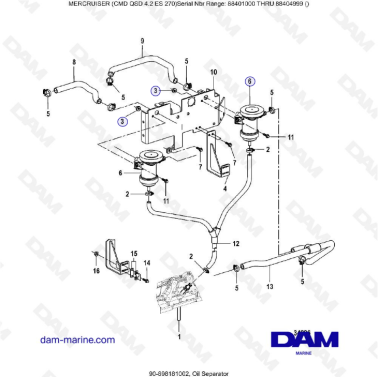 MERCRUISER CMD QSD 4.2 ES 270 - Oil separator