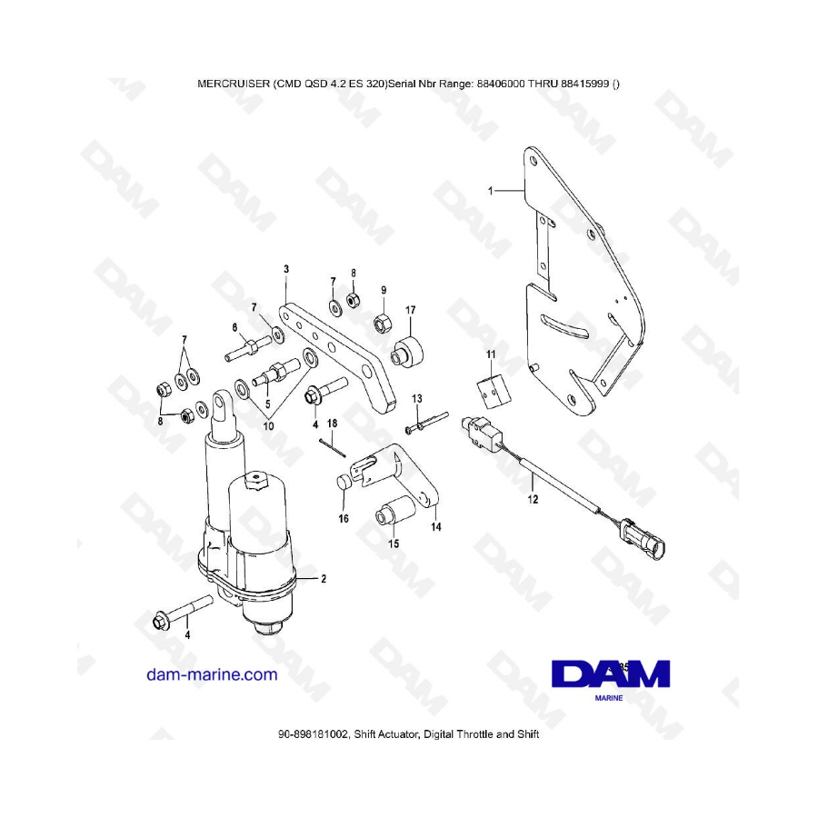 MERCRUISER CMD QSD 4.2 ES 320 - Shift actuator, digital throttle & shift